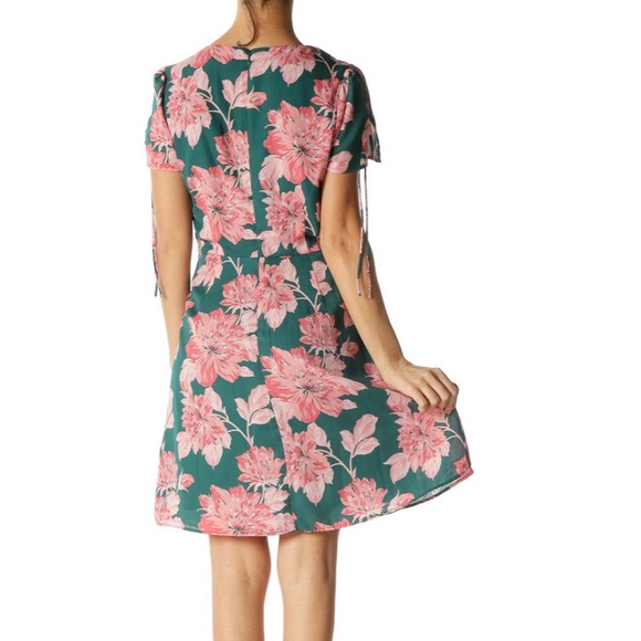 J. Crew Floral Dress Green Pink Size 12 🌷 - Picture 2 of 7